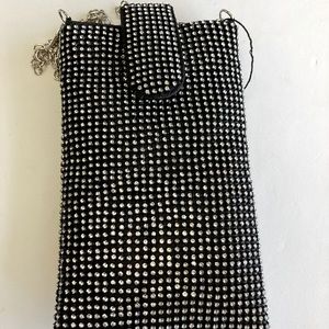Black rhinestone crossbody bag